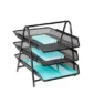 3-Tier Document Shelf Magazine Frame Paper Files Holder Tray designed for organized filing of magazines, documents, and paperwork in offices or study desks.
