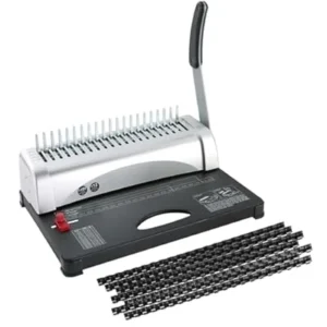 FLK Tech Binding Machine with 100PCS Comb Bindings Spines, Portable Spiral Binding Machine for Letter Size, A4, A5 Paper