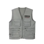 Media Jackets customized with logos, ideal for journalists, event staff, photographers, and field teams for easy identification in Uganda.