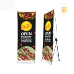 X banners ideal for indoor promotions, events, and store displays—lightweight, portable, and custom printed with high-resolution graphics.