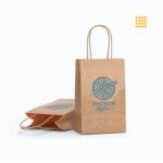 Printed khaki bags designed for eco-conscious branding—ideal for retail, giveaways & events. Strong, reusable, and custom branded with your logo.