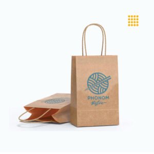 Printed khaki bags designed for eco-conscious branding—ideal for retail, giveaways & events. Strong, reusable, and custom branded with your logo.