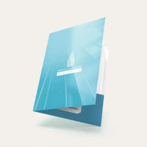 Pocket folders customized with your logo—perfect for presentations, proposals, conferences, or branded document storage with high-quality print and sturdy finishes.