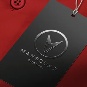 Spot UV hang tags with custom logos—luxury finish on matte or soft-touch stock. Printed in Uganda for fashion, retail, and premium product labeling.