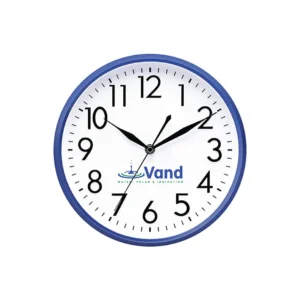 Wall clocks branded in Uganda with custom logos or messages—ideal for office branding, client gifts, or promotional giveaways with stylish and functional appeal.