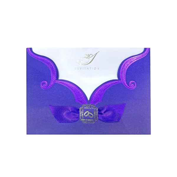 Wedding Cards in Uganda—elegant maroon and purple invitation cards with a petal-fold design, perfect for stylish, intimate, or luxury-themed wedding celebrations.