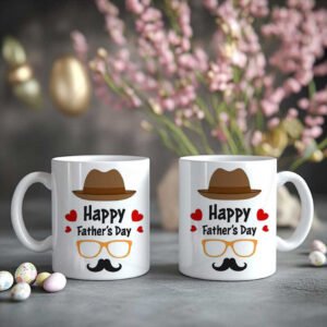 Happy Father’s Day Cups branded in Uganda—customized mugs with messages, names, or photos, perfect for gifting dads on Father’s Day celebrations.