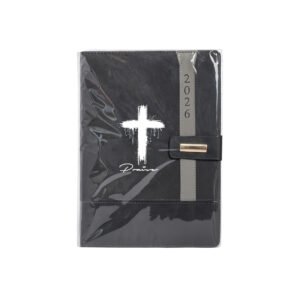 A-5 Office Notebook Diary Journal with Smart Magnetic Flap Closure, 192 pages 80 gsm (Rich Black)