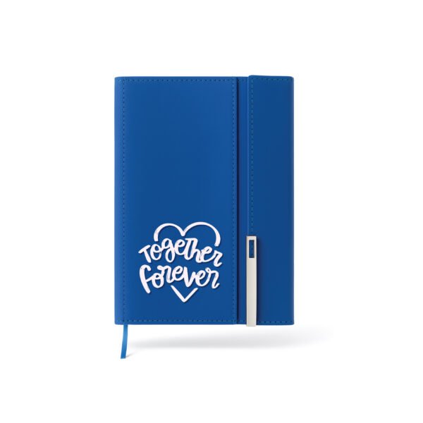 A-5 PU Leather Business Notebook Diary Journal, Magnetic Flap Closure with sleek metal accessory,192 pages, 80 gsm (Classic Blue)