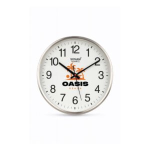 Silver Round Wall Clock