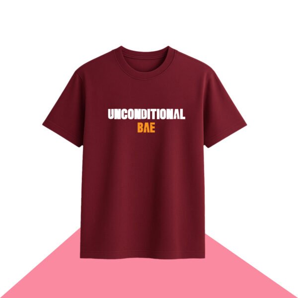 Unconditional Bae shirts customized with couple love themes, names and romantic clothing designs perfect for lovers and relationship apparel in Uganda.