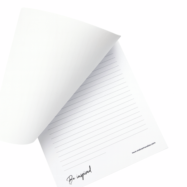 Custom printed sticky notepads with adhesive backing, featuring branded covers and personalized page designs for office, promotional, or corporate use.