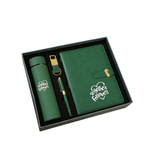 Promotion Business Corporate Gift Set Luxury Leather Notebook With Pen Gift Magnetic Keychain, Pen, Bottle