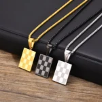 Square Checkered Necklace,