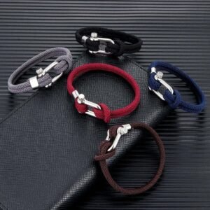 Nautical Rope Bracelet U Shape Shackle Buckle Survival Bracelets
