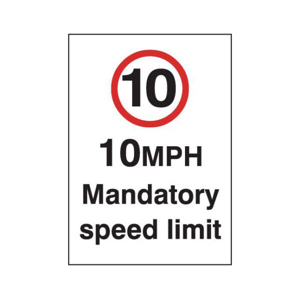 10 mph Mandatory Speed Limit Signs