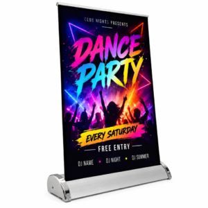 Roller Banner Stand Mini Desktop Display - Pull / Pop / Roll Up Exhibition Show